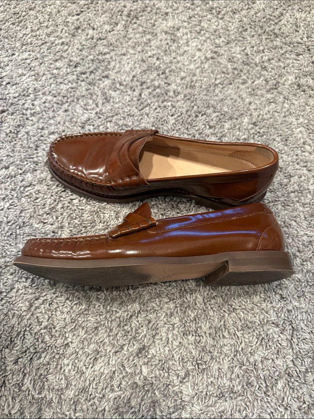 J Crew Women's Brown Leather Penny Loafers size 8 - Picture 7 of 9